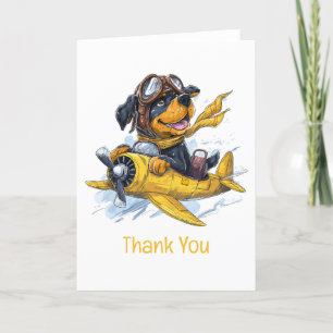 Merci Rottweiler Dog Pilote Avion