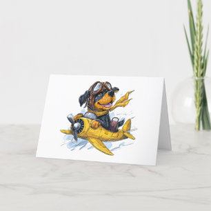 Merci Rottweiler Dog Pilote Avion
