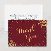 Merci rouge de flocons de neige de vacances d'or (Devant / Derrière)