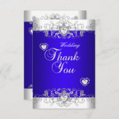 Merci Royal bleu Mariage Blanc Diamond Hea (Devant / Derrière)