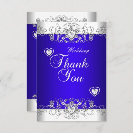 Merci Royal bleu Mariage Blanc Diamond Hea (Devant / Derrière)