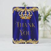 Merci Royal Blue Navy Mariage Couronne Dorée (Debout devant)