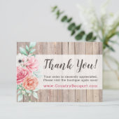 Merci Russe Bois Pays Ferme Rose Carte (Debout devant)