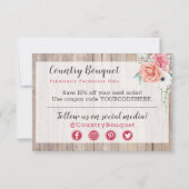 Merci Russe Bois Pays Ferme Rose Carte (Dos)