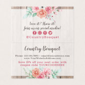 Merci Russe Bois Pays Ferme Rose Carte (Inside Unfolded)