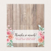 Merci Russe Bois Pays Ferme Rose Carte (Outside Unfolded)