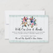 Merci Russe Floral Vache Crâne Boho Carte photo (Dos)