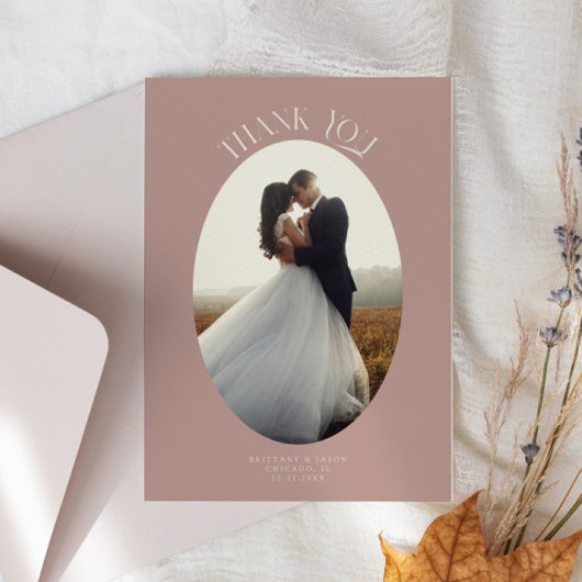 Merci russe Oval Dusty Rose Mariage Photo