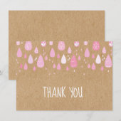 Merci Rustic Kraft Gouttes de Pluie Roses (Devant / Derrière)