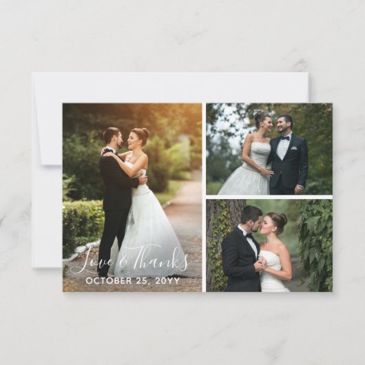 Merci Rustic Wood Mariage Photo Collage (Devant)
