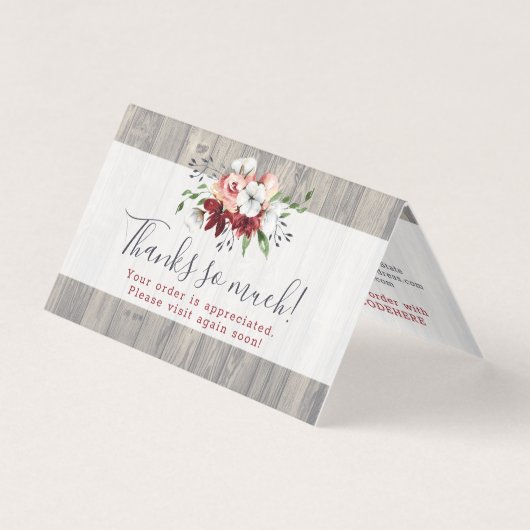 Merci Rustic Wood Southern Country Carte de coton (Front)