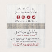 Merci Rustic Wood Southern Country Carte de coton (Inside Unfolded)