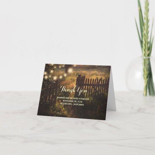 Merci rustique de mariage campagnard (Devant)