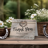 Merci rustique de mariage de dentelle de toile de