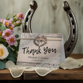 Merci rustique de mariage de dentelle de toile de