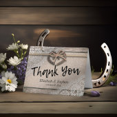 Merci rustique de mariage de dentelle de toile de