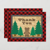 Merci rustique de petit baby shower de bûcheron (Devant / Derrière)