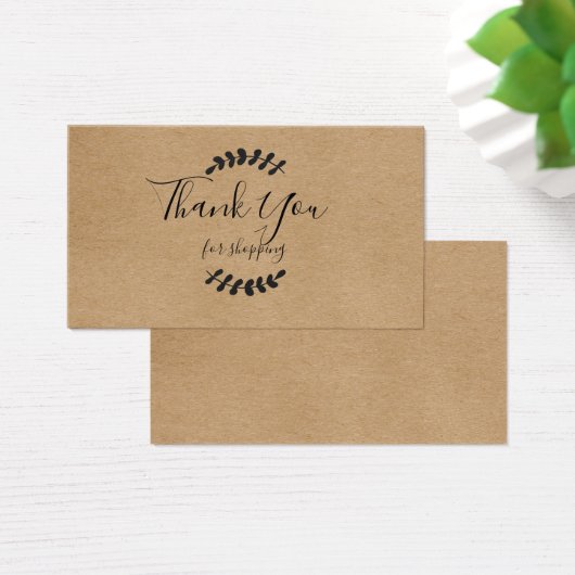 Merci Rustique Kraft Pour Carte De Shopping (Bureau)