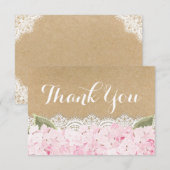 Merci rustique moderne de dentelle rose (Devant / Derrière)