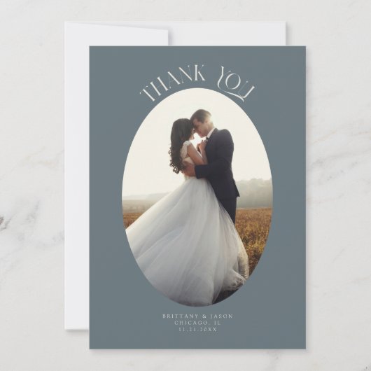 Merci rustique Ovale Frame Ardoise Mariage Photo (Devant)