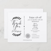 Merci Rustique Pour Shopping Carte De Remise (Devant / Derrière)