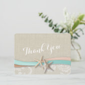 Merci Rustique Starfish et carte plat Ribbon (Debout devant)