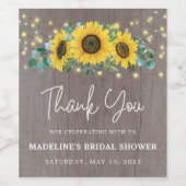 Merci Rustique Tournesol Lumières Étiquette (Étiquettes simples)