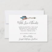 Merci Rustique Turquoise Plumes Flèche Photo (Dos)