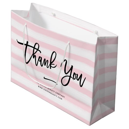 Merci | Sac commercial Pink Stripes (Devant Angle)