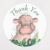 merci Safari hippo Étiquettes (Design 1)