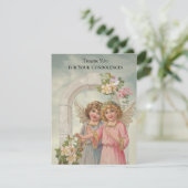 Merci saint de carte de sympathie funèbre d'anges (Debout devant)