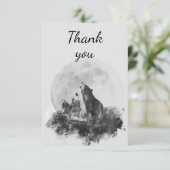 Merci s'amuse trois loups hurlant à la lune (Debout devant)