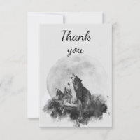 Merci s'amuse trois loups hurlant à la lune