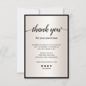 Merci Satin Gold pour votre carte de billet d'acha (Devant)