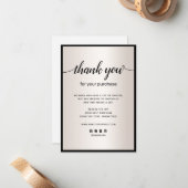 Merci Satin Gold pour votre carte de billet d'acha (Devant/Arrière en situation)