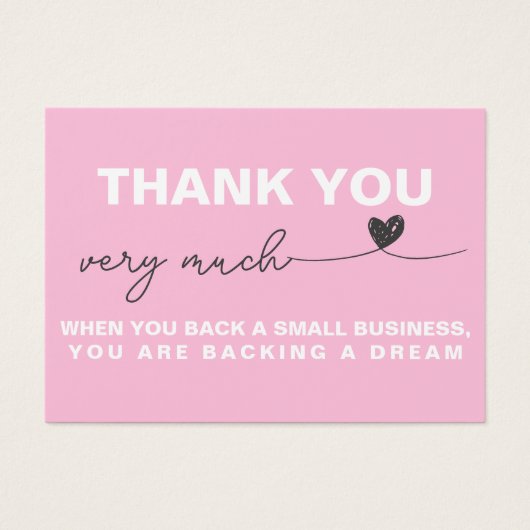 Merci Satisfaction du client Coeur de note rose (Devant)