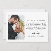 Merci Script Elegant Photo Mariage Card (Dos)