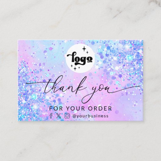 merci script lavender parties scintillant carte de (Devant)