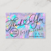 merci script opal texture carte de visite (Devant)