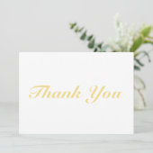 Merci script or clair blanc élégant carte (Debout devant)