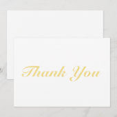 Merci script or clair blanc élégant carte (Devant / Derrière)