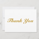 Merci script or foncé blanc élégant carte de note (Devant)