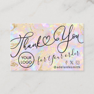 merci script rose opal texture carte de visite