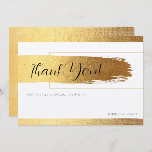 Merci script typographie bordure or (Devant / Derrière)