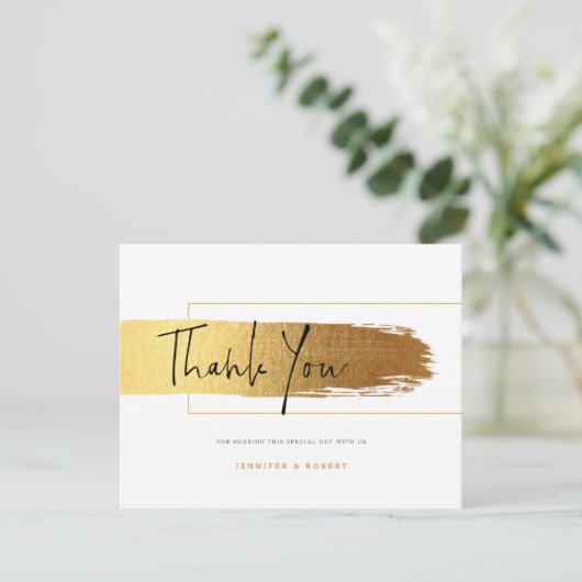 Merci script typographie or brosse (Debout devant)