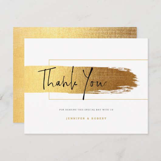 Merci script typographie or brosse (Devant / Derrière)