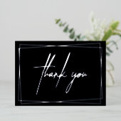 Merci simple avec cadre Foil Invitation (Debout devant)