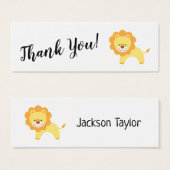 Merci simple avec carte d'insertion Lion jaune (Devant & derrière)