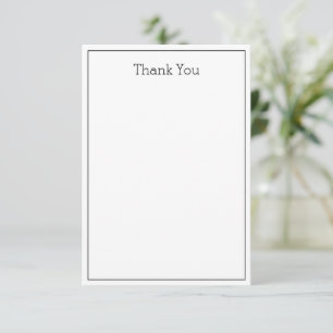 Merci simple de carte plat Unisex - noir et blanc
