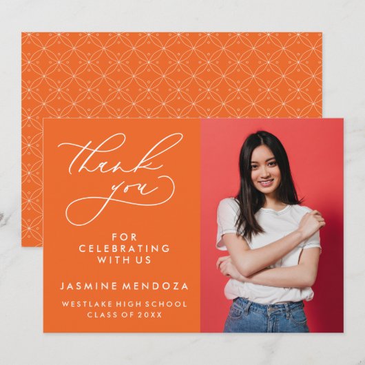 MERCI SIMPLE DE GRADUATION DE CALLIGRAPHIE SIMPLE (Devant / Derrière)